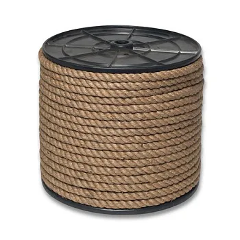 Канат джутовый ДТ тросовой свивки d. 14 мм на кат. 300 мм (90 м)